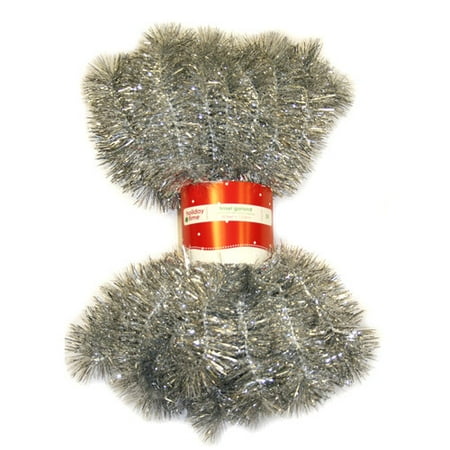 Holiday Time 15' Tinsel Garland, Silver