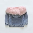 thumbnail image 7 of IROINNID Toddler Child Baby Girl Hooded Plus Thick Coat Fleece Warm Thick Denim Jacket Acetate Fiber Cotton Clothes, 7 of 7