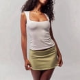 thumbnail image 4 of Jaimenalin Women'S Casual Low-Rise Solid Bodycon Mini Skirt Streetwear Green S, 4 of 7