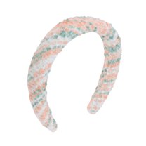 Unique Bargains 1 Pc Color Dot Wool Braided Headbands Pink Green