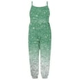 thumbnail image 4 of NAISIBABY Girls Suspenders Jumpsuit, Sleeveless Fashion Printed Summer Romper Green 2T, 4 of 5