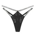 thumbnail image 4 of Summer Savings Clearance 2025, Womens Thong Panties, High Waisted Thongs for Women, Sexy Shiny Lace Thong Seamless Breathable Underwear Stretch Strap T-Back See Through Panties XS-XL, 4 of 4