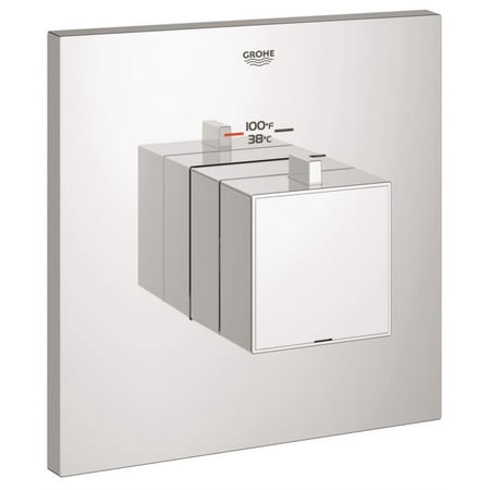 Jacuzzi Shower Module - Grohe 19928000 Eurocube Custom Thermostatic Shower Valve Trim with Control Module/Grip Handle