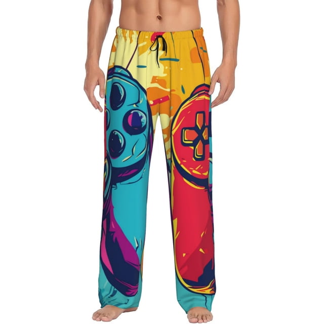 Balery Gaming Pantalones de pijama para hombre, pijama ultraligero, pantalón de descanso-3X-Large