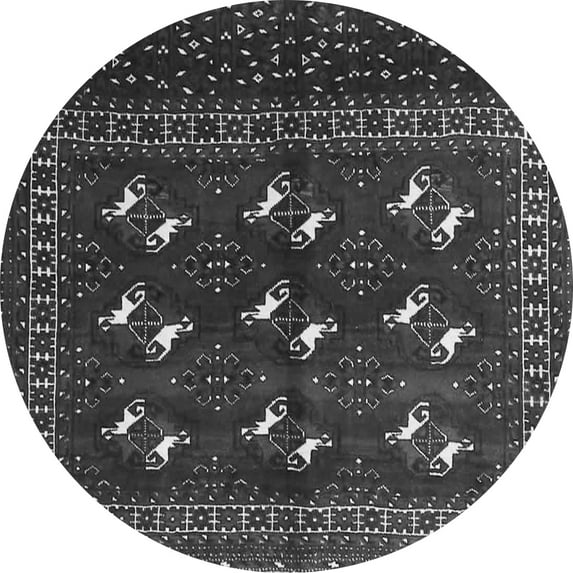Ahgly Company Indoor Round Persian Gray Traditional Area Rugs, 8' Round
