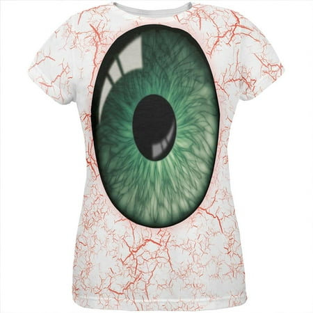 Halloween Green Creepy Eyeball Costume All Over Womens T Shirt