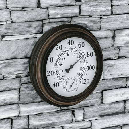 thermometer outdoor decorative patio temperature humidity gauge pure garden sunroom hygrometer anywhere porch indoor display