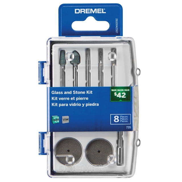 Kit de accesorios Dremel 735-01, herramienta rotativa para grabado de vidrio, 8 unidades
