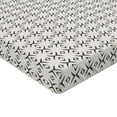 thumbnail image 2 of Ambesonne Geometric Fitted Sheet, Geometric Line Art, Queen Size, Black and White, 2 of 3