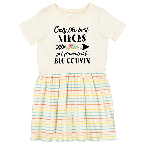 Inktastic Only the Best Nieces Get Promoted to Big Cousin Girls Toddler Dress