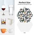 thumbnail image 6 of Vsdgher Watercolor Butterflies Leather Coasters for Drinks, Durable Drink Coasters 4 Set for Tabletop Protection, Luxurious Home Décor and Housewarming Gift ( {designName})Hexagon, 6 of 6