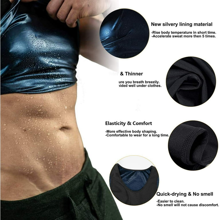 Sauna Sweat Vest Slimming Body Shaper Waist Trainer Corset Lower Fat Belly  Workout Tank Top for Men