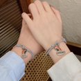 thumbnail image 1 of Pulseras de mejores amigos para 2 pulseras de cordón ajustable a juego para Bff relación de amistad novio novia regalo de San Valentín Feliz Sencillez, 1 of 2