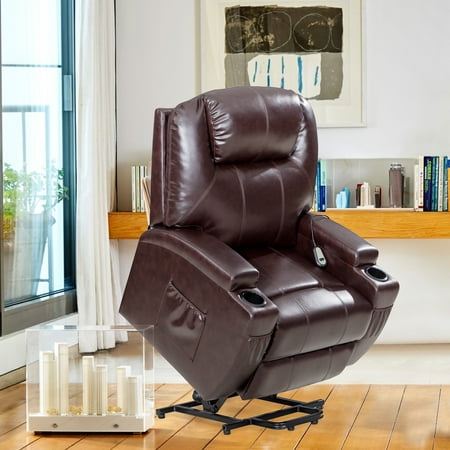 power lift recliner chair with deluxe bonded leather heavy duty