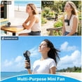 thumbnail image 6 of Portable Handheld Fan, 5000mAh Rechargeable Mini Personal USB Fan with LED Display & Foldable Design, 199-Speed Powerful Battery Operated Travel Fan for Women, Outdoor, Office White, 6 of 7