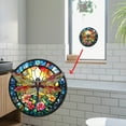 thumbnail image 2 of Vibrant Dragonfly Round Stained Glass Window Stickers Cling Decorative Stickers For Home Kitchen And Restaurant, 2 of 7
