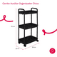 thumbnail image 2 of Carrito Auxiliar Organizador Multiusos Almacenaje 3 Niveles Xtellar Color Negro, 2 of 4