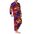 thumbnail image 2 of Hirioo Skull for Men's Pajama Sets 2 Piece Pjs Men's Long-Sleeved Pajama Set Button Down Sleepwear,S-XXL-Small, 2 of 7