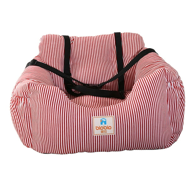 Bolsa De Transporte De Viaje Para El Cinturón De Seguridad Del Coche Para Perros, Para Cachorros, Rayas Rojas Sunnimix Asiento elevado para mascotas
