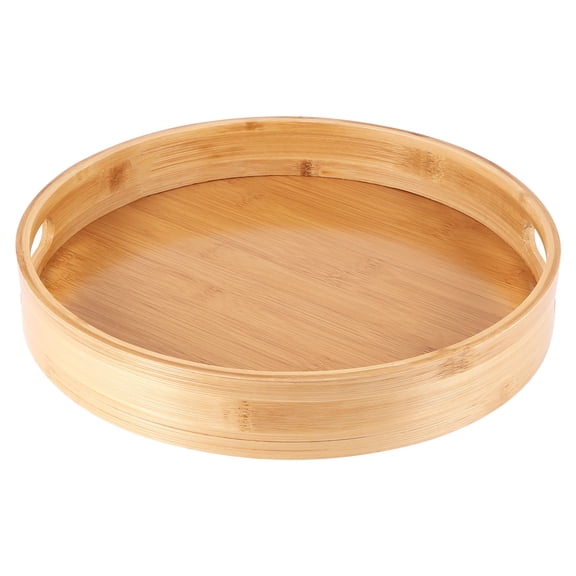 Round Serving Bamboo Wooden Tray for Dinner Trays Tea Bar Breakfast Food Container Han pwm25