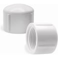 thumbnail image 4 of xianlin-2 pcs White Sch 40 1/2 Inch FNPT Female Pipe Thread Plastic Pipe Cap 1/2 inch PVC Female Threaded Pipe End Cap PVC Threaded Plug for Home Sewer Plumbing Water Line, 4 of 4