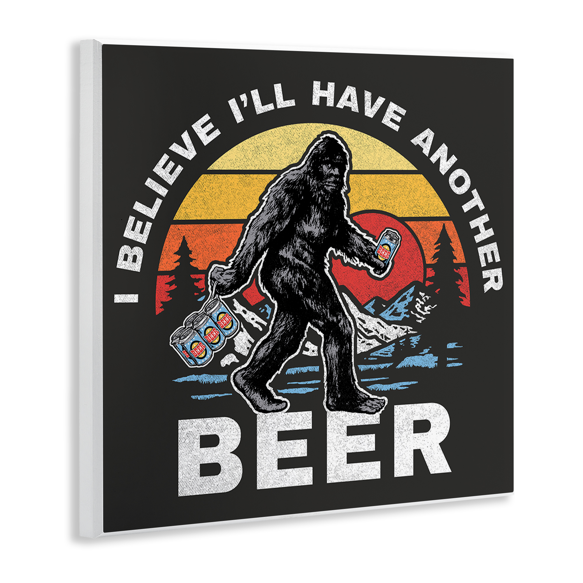 Stupell Industries Another Beer Monster Novelty Painting Unframed Art Print Wall Art, 12 x 12