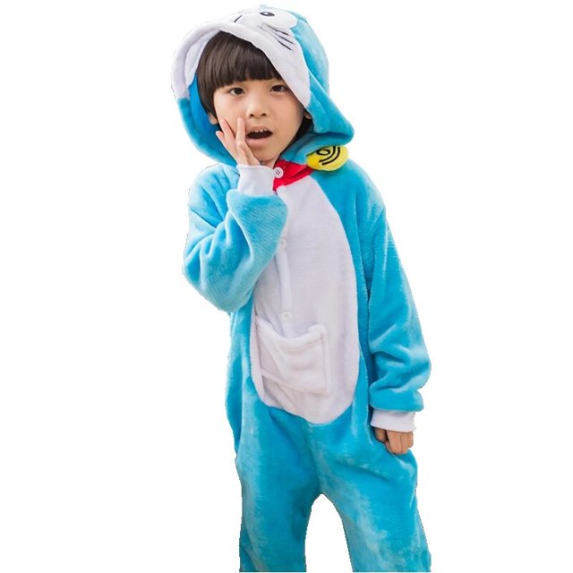 Disfraces de animales para niños, Cosplay de Halloween, Tigre, pingüino, cerdo, oso, puntada, Rana, Doraemon, Onesies, pijama para niña