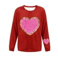 thumbnail image 3 of Goodtrade8 Heart Valentine Sweatshirts for Womens Long Sleeve Gifts Women Valentine's Day Graphic Crew Neck Pullover Cute Sweatshirts for Women, 3 of 4