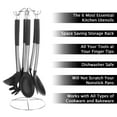 thumbnail image 2 of Classic Cuisine 7-Piece Stainless-Steel and Silicone Kitchen Utensils Set, Black, 2 of 8