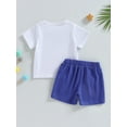 thumbnail image 4 of Bagilaanoe Baby Boy 4th of July Outfits 0-24M Infant Independence Day Clothes 2PCS Toddler Summer Short Sleeve USA Letter Print T-Shirts Tops Shorts Set, 4 of 9