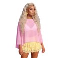 thumbnail image 1 of Argulvti Women Poncho Tops Fashion Crew Neck Solid Color Loose Fit Summer Sheer Cover Up Shawl Wrap, 1 of 9