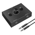 thumbnail image 1 of 3.5mm Audio Switcher, 2 Input 1 Output / 1 Input 2 Output Audio Splitter Switcher, Audio Switcher Box, One-Key Mute Button, No External Power Required, 1 of 1