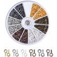 thumbnail image 1 of Mini ganchos para ojos, 600 piezas de ganchos para ojos roscados, ganchos para ojos roscados, ganchos para ojos roscados de acero inoxidable para manualidades y fabricación de joyas, 1 of 5