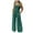 Green, variant on Yindaity Women's Casual Loose Overalls Jumpsuits Sleeveless Printed Wide Leg Long Pant Rompers With Pockets Purple,XL