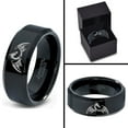 thumbnail image 4 of Tungsten Dragon Dragons Fire Breather Folklore Band Ring 8mm Men Women Comfort Fit Black Beveled Edge Polished, 4 of 4