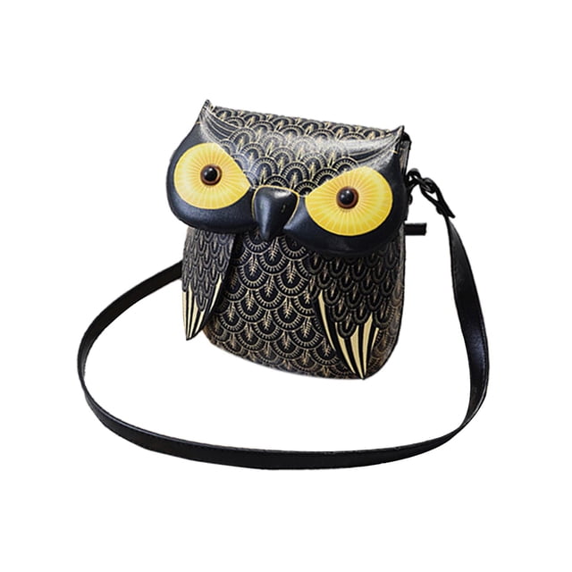 Bolso de hombro Fernando PU negro Bolso bandolera de búho lindo