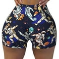 thumbnail image 2 of Lsque Astronauts in sport Pattern High Waisted Biker Shorts for Women-Tummy Control Fitness Athletic Workout Running Yoga Gym Shorts,Moisture-Wicking-Medium, 2 of 9