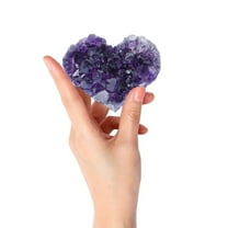 Tutuviw Purple Amethyst Crystals,1.5-1.9in Natural Heart Geode Stone, Amazing Spiritual Healing Amethyst Crystal Cluster Energy Stone Decoration Reiki Stone for Room Decor,Healing Stones