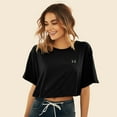 thumbnail image 4 of Dalix Butterfly Embroidered Cotton Relaxed Fit Flowy Short Sleeve Crewneck Tee Shirt Womens in Black 2XL XX-Large, 4 of 5