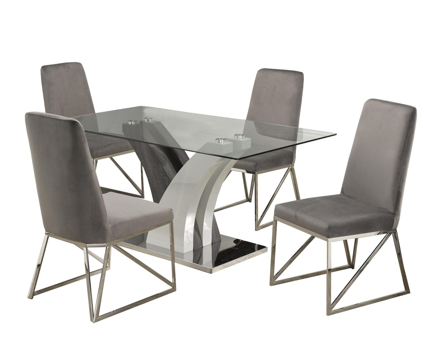 Elsie 5-Piece Dining Set, Grey
