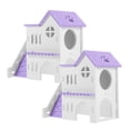 thumbnail image 2 of 2 Sets Guinea Pig Hideout House Multi-chamber Hut Hamster Hideout Villa With Ramp, 2 of 9