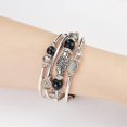 thumbnail image 2 of Fulu Autumn Pulseras Apilables Con Cuentas Para Mujer Boho Wrap Pulsera De Plata En Capas Joyería De Moda Regalos Para Ella (Negro Gris), 2 of 5