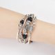 thumbnail image 2 of Fulu Autumn Pulseras Apilables Con Cuentas Para Mujer Boho Wrap Pulsera De Plata En Capas Joyería De Moda Regalos Para Ella (Negro Gris), 2 of 5