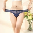 thumbnail image 5 of Bigersell Ladies Underwear Panties Cotton Clearance Cute Underwear G-Strings Panty Style P-615 Nylon Brief Panties Ladies Thongs Seamless Briefs Mid Waist Women's Bikini Panties Dark Blue M, 5 of 6