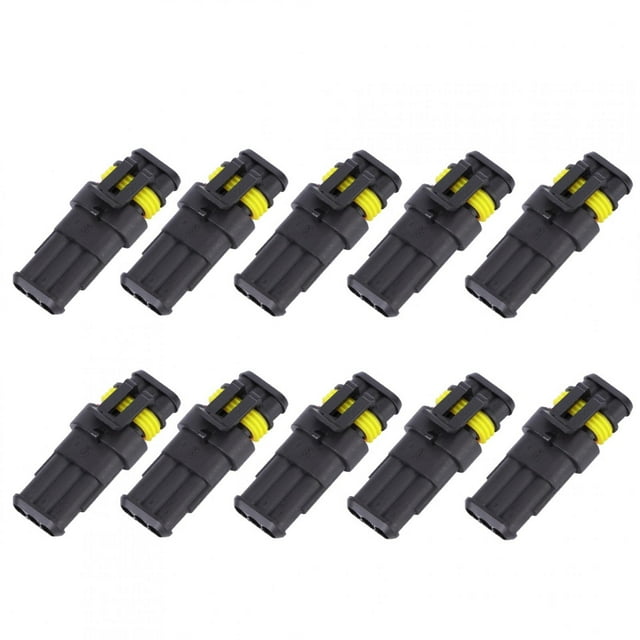 Conector eléctrico impermeable, 10 juegos de conector eléctrico macho impermeable de 3 pines Conector eléctrico impermeable Enchufe Salida de alta intensidad