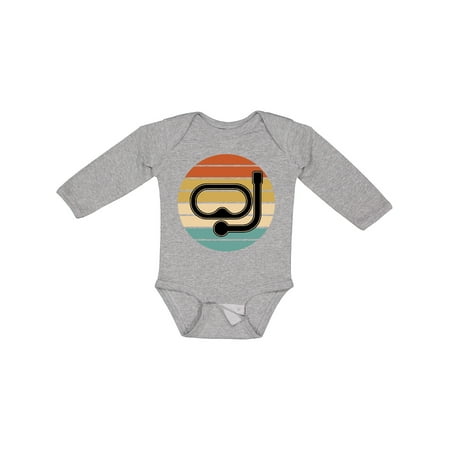 

Inktastic Scuba Diver Retro Sunset Diving Gift Baby Boy or Baby Girl Long Sleeve Bodysuit