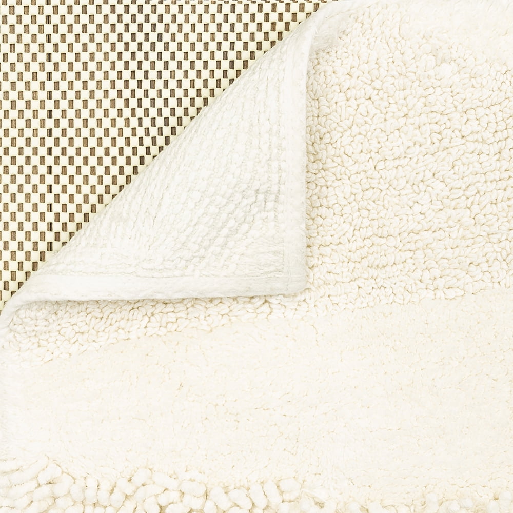 Mohawk Home Plush Cotton Fade/Stain Resistant Non-slip Machine Washable Bath Mat, Parchment, 2' 3" x 3' 9"