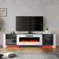 thumbnail image 6 of VANACC 70" Fireplace TV Stand with 36" Electric Fireplace for TVs up to 80", Black/White, 6 of 7