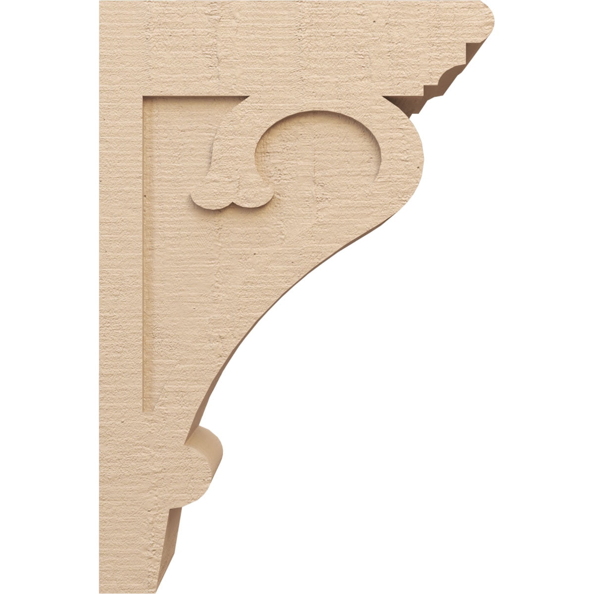 11"W x 22"D x 33"H Classic Mayflower Rough Cedar Woodgrain TimberThane Corbel, Primed Tan