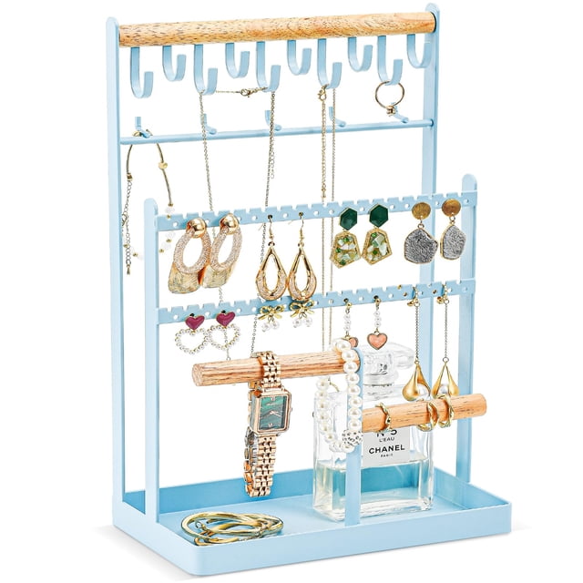 Organizador de Joyas ProCase, 6 Niveles, 15 Ganchos, Azul